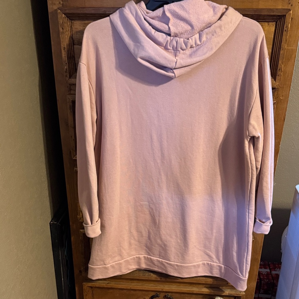 Flirtitude Blush Hoodie with Satin Ribbon Tie - Picture 3 of 3